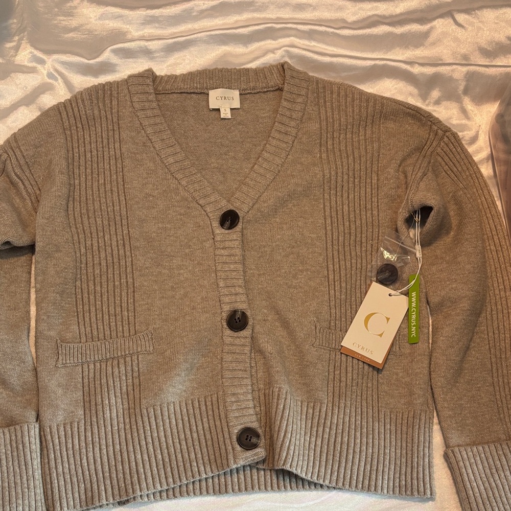 Cyrus Charcoal Button-Up Cardigan